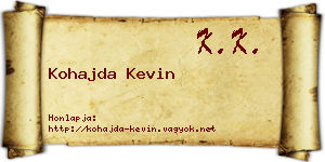 Kohajda Kevin névjegykártya